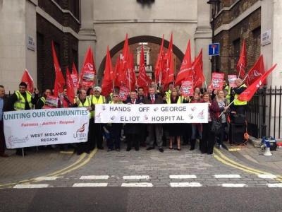 George Eliot campaigners outside TDA London 20Mar