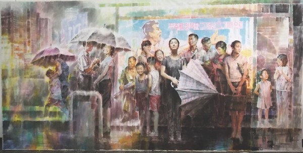 Kim in Sok Democratic Peoples Republic of Korea Rain Shower at the Bus Stop 2018