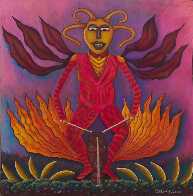 Gélin Buteau Haiti Guede with drum 1995