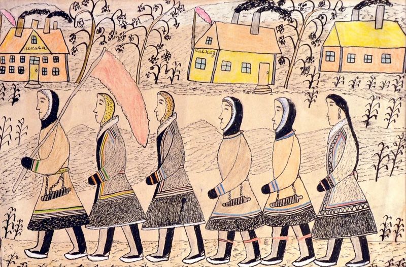 Maria Petrovna Vyucheyskaya USSR They are going to a demonstration 1933 34